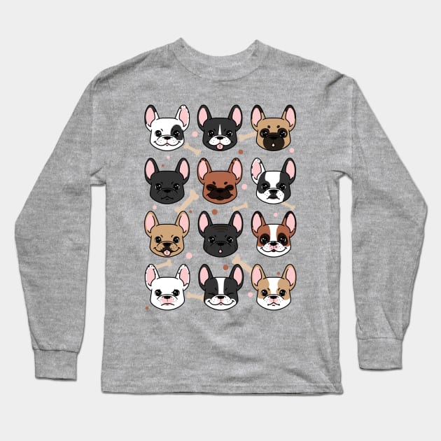 Seamless Frenchie Long Sleeve T-Shirt by ursulalopez